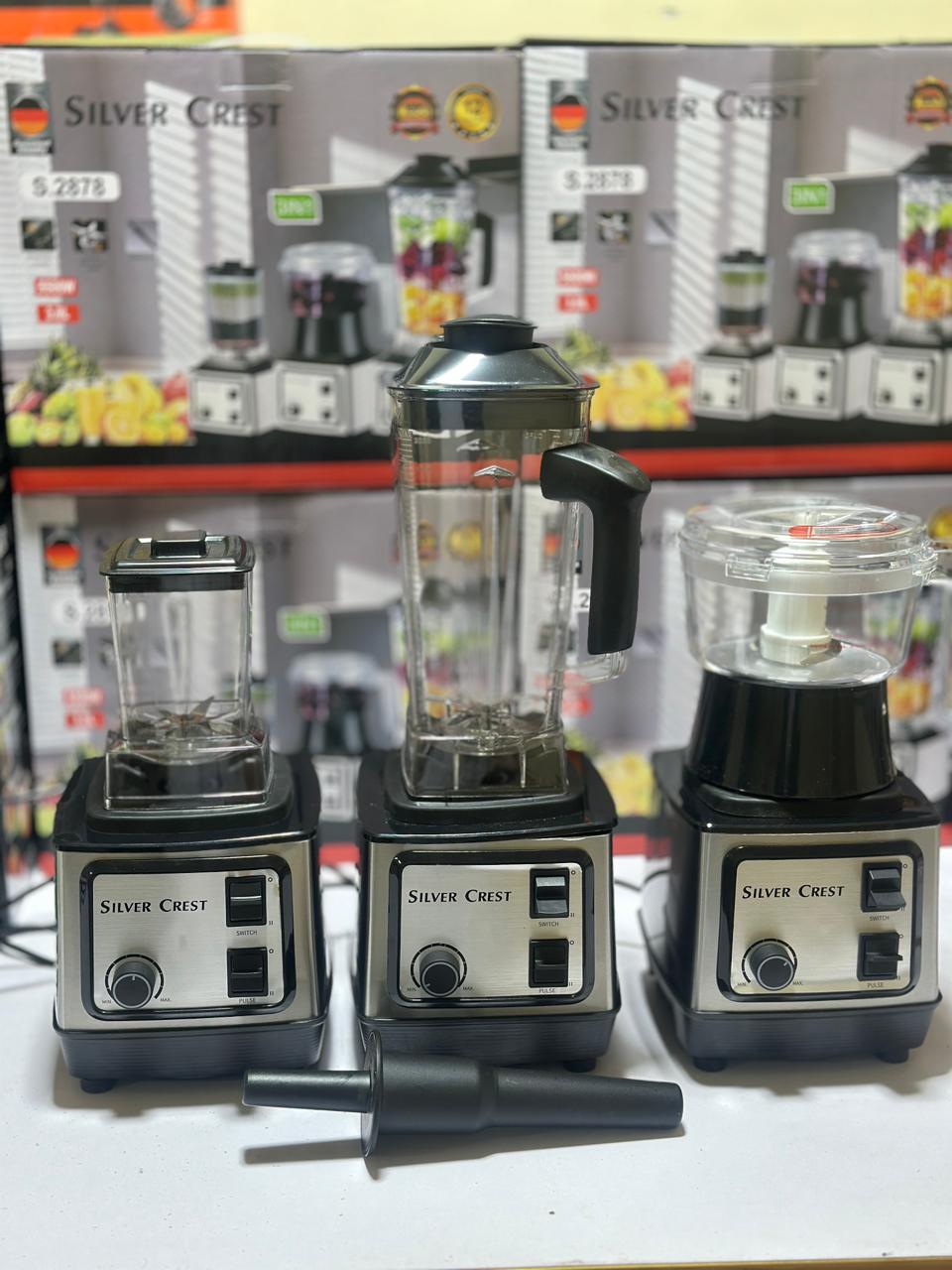 New 3in1  Heavy Duty  Silver Crest Commercial Blender 5500W Blender High Quality Pure Copper Motor Blender