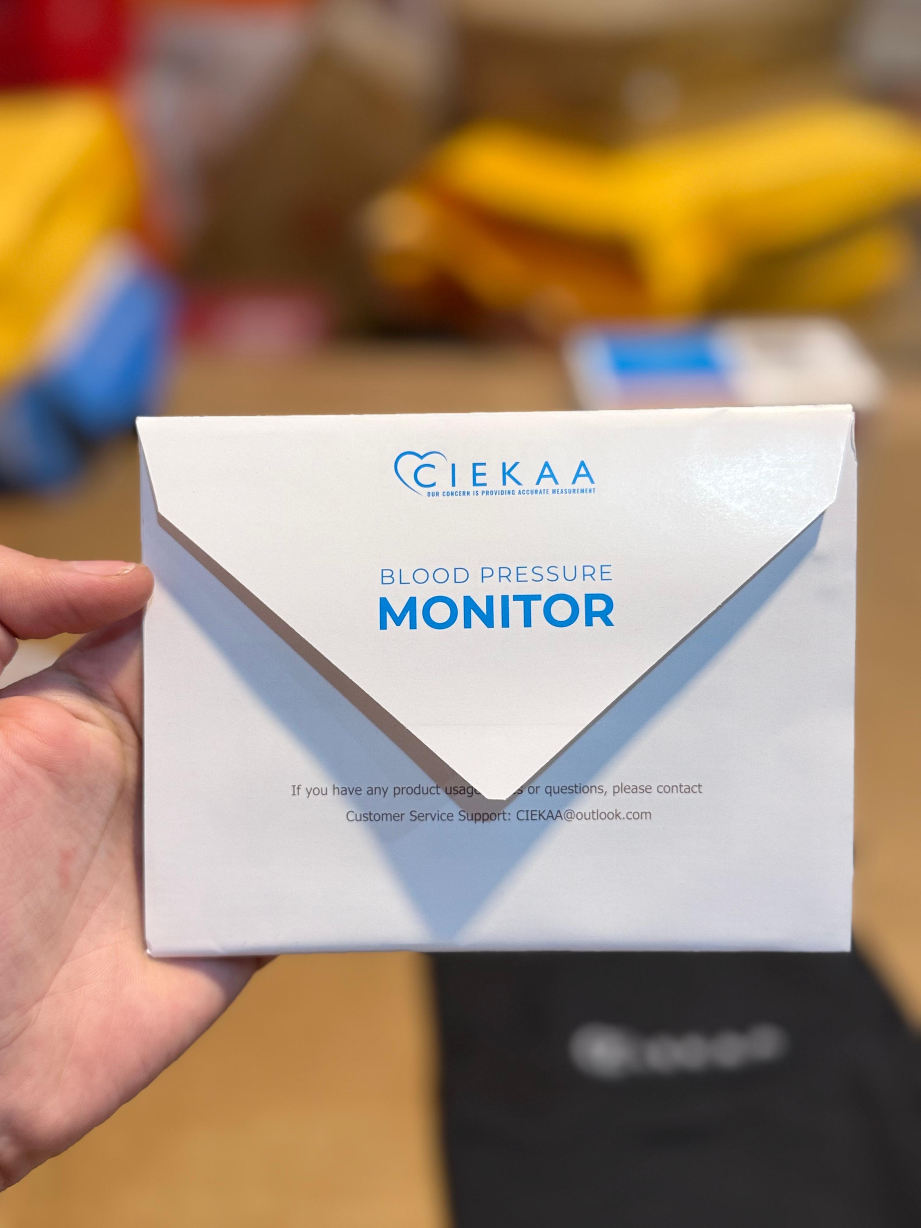 CIEKAA Blood Pressure Monitor Accurate Automatic Digital BP Machine for Home Use &amp; Pulse Rate Monitoring Meter with Cuff 22-42 cm,2x120 Sets Memory,Backlit Display, Includes Batteries, Carrying Case
